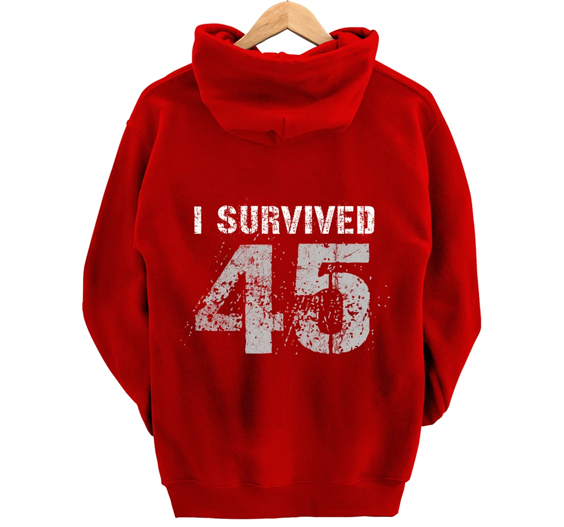 Vintage Biden Wins Trump Lost Election - I Survived No. 45 Pullover Hoodie