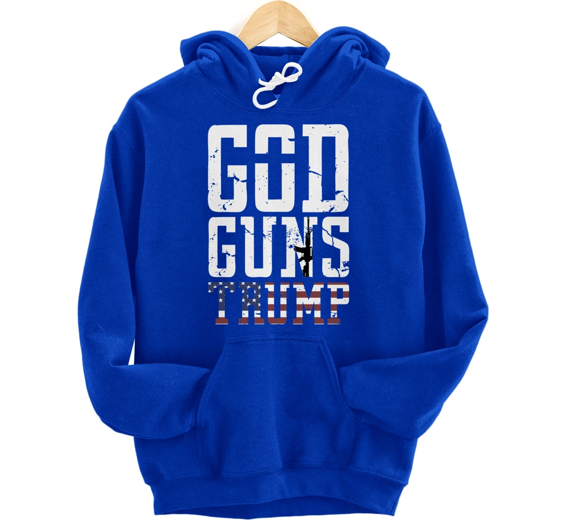 GOD GUNS TRUMP Christian President Trump Supporter Gift Pullover Hoodie