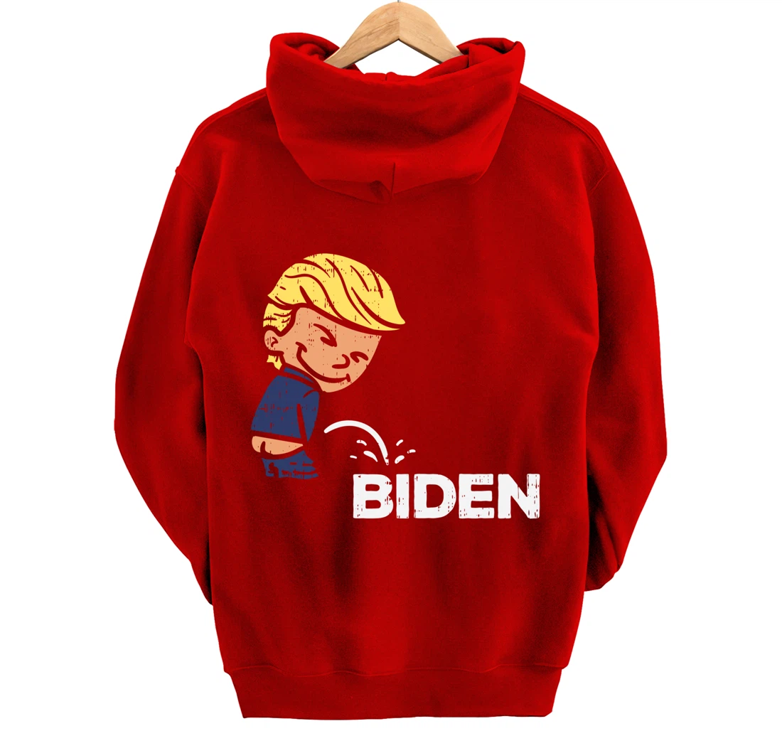 Donald Trump Pees On Biden Anti-Biden Republican GOP Pullover Hoodie