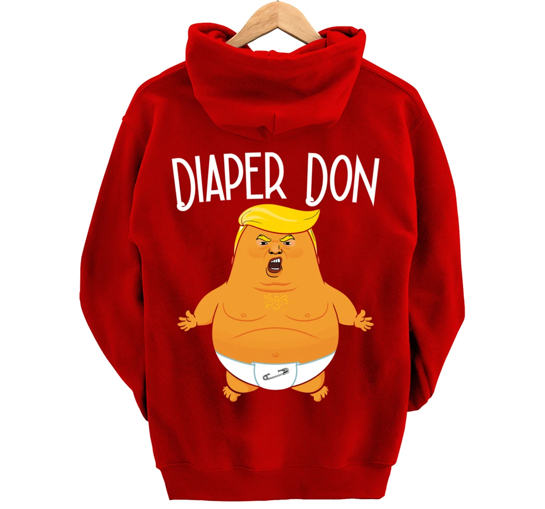 Funny Diaper Don Baby Trump Pullover Hoodie