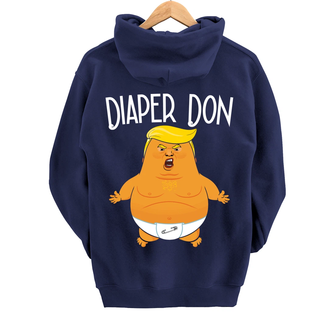 Funny Diaper Don Baby Trump Pullover Hoodie