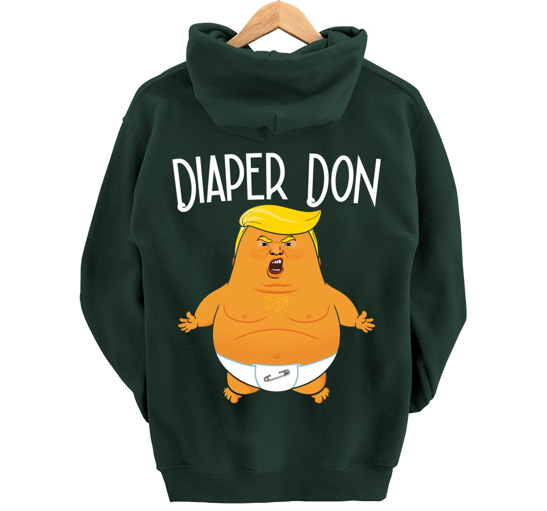 Funny Diaper Don Baby Trump Pullover Hoodie