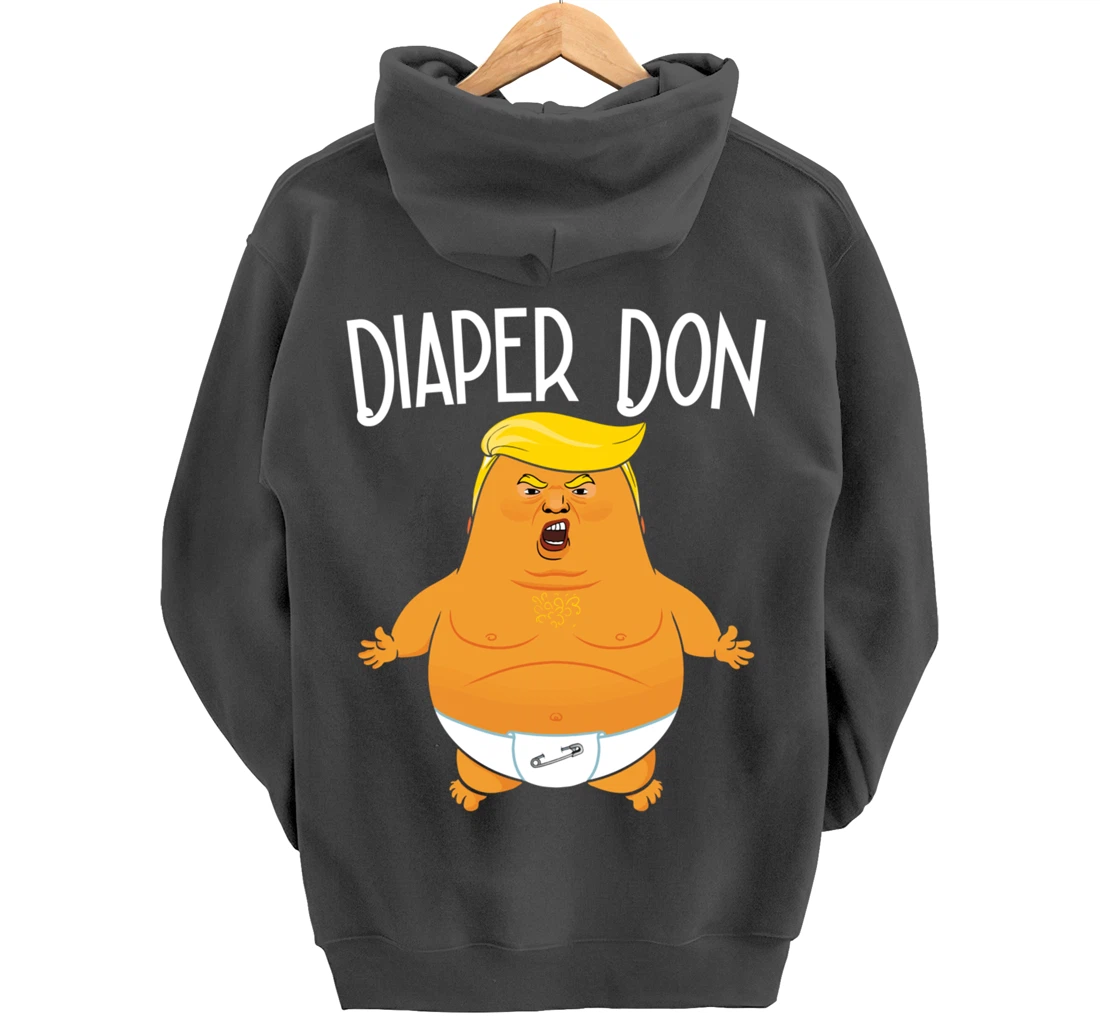 Funny Diaper Don Baby Trump Pullover Hoodie