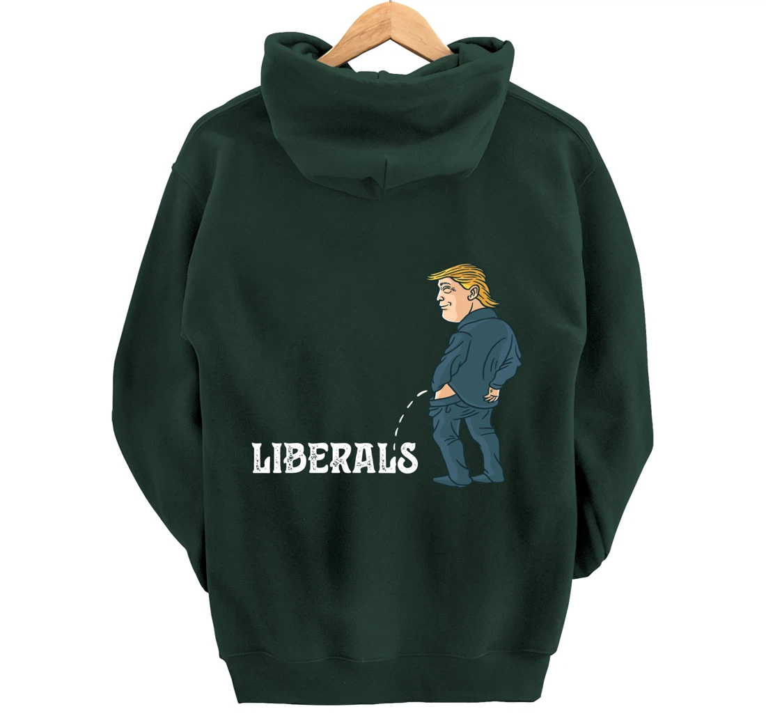 President Trump Pissing on Liberals USA Patriotic Republican Pullover Hoodie