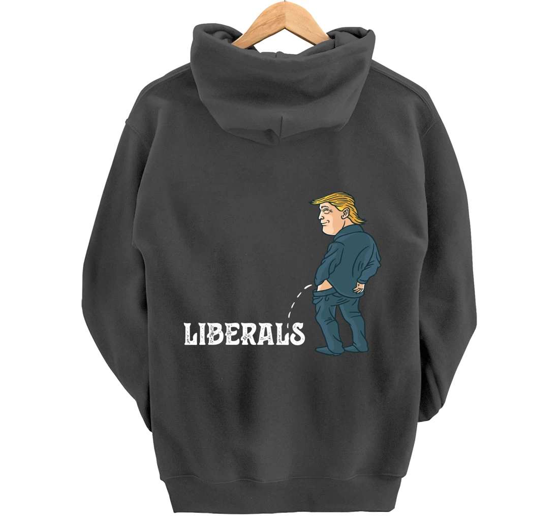 President Trump Pissing on Liberals USA Patriotic Republican Pullover Hoodie