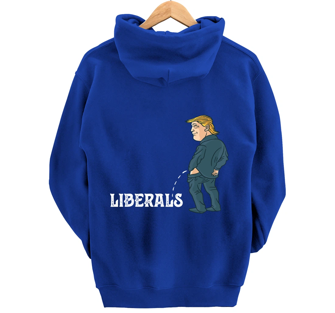 President Trump Pissing on Liberals USA Patriotic Republican Pullover Hoodie