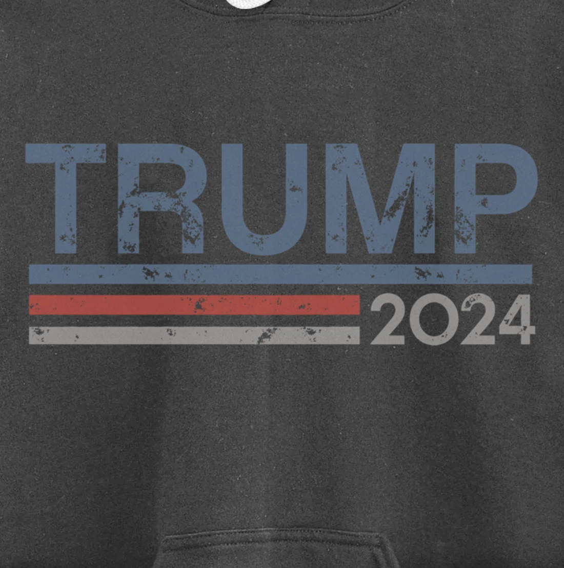 Vintage Retro Style Stripes Trump 2024 Pullover Hoodie