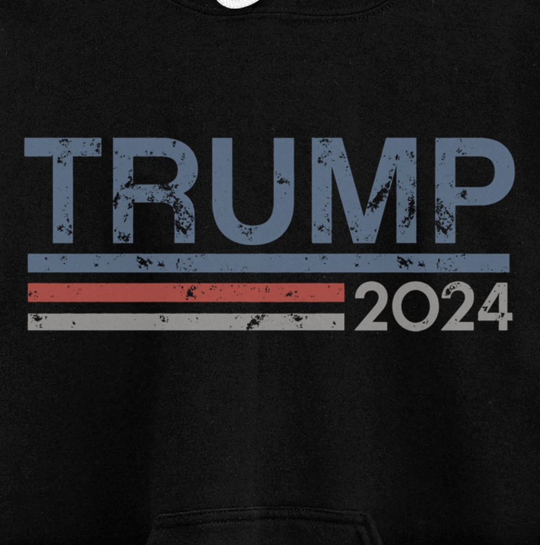 Vintage Retro Style Stripes Trump 2024 Pullover Hoodie