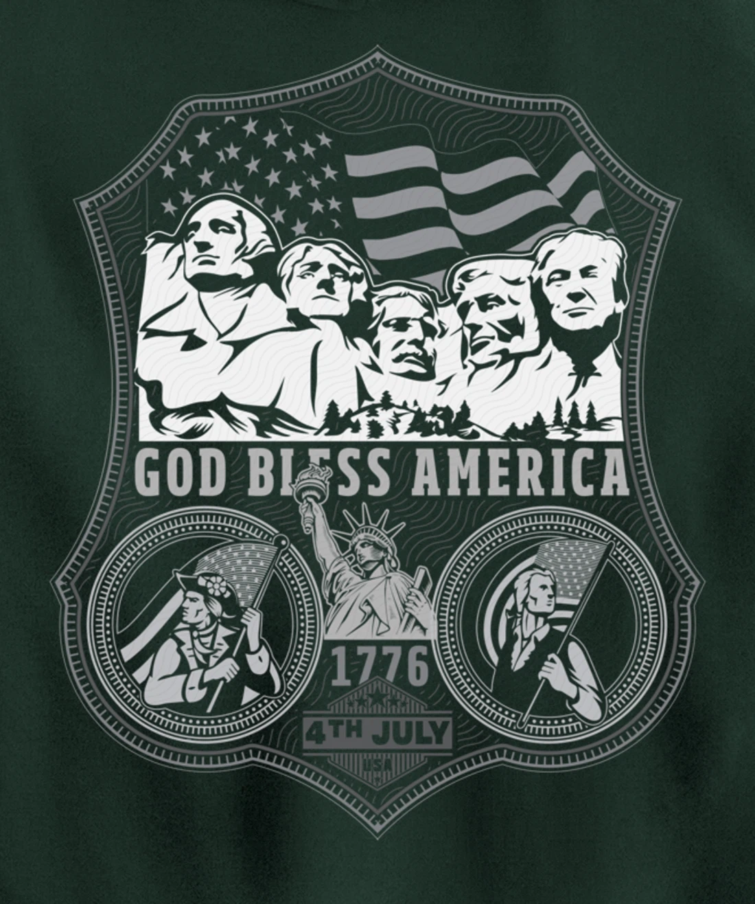 Trump is the 5th President on Mount Rushmore Pullover Hoodie