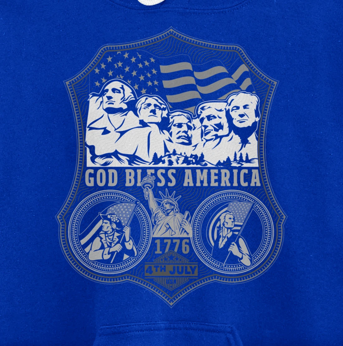 Trump is the 5th President on Mount Rushmore Pullover Hoodie