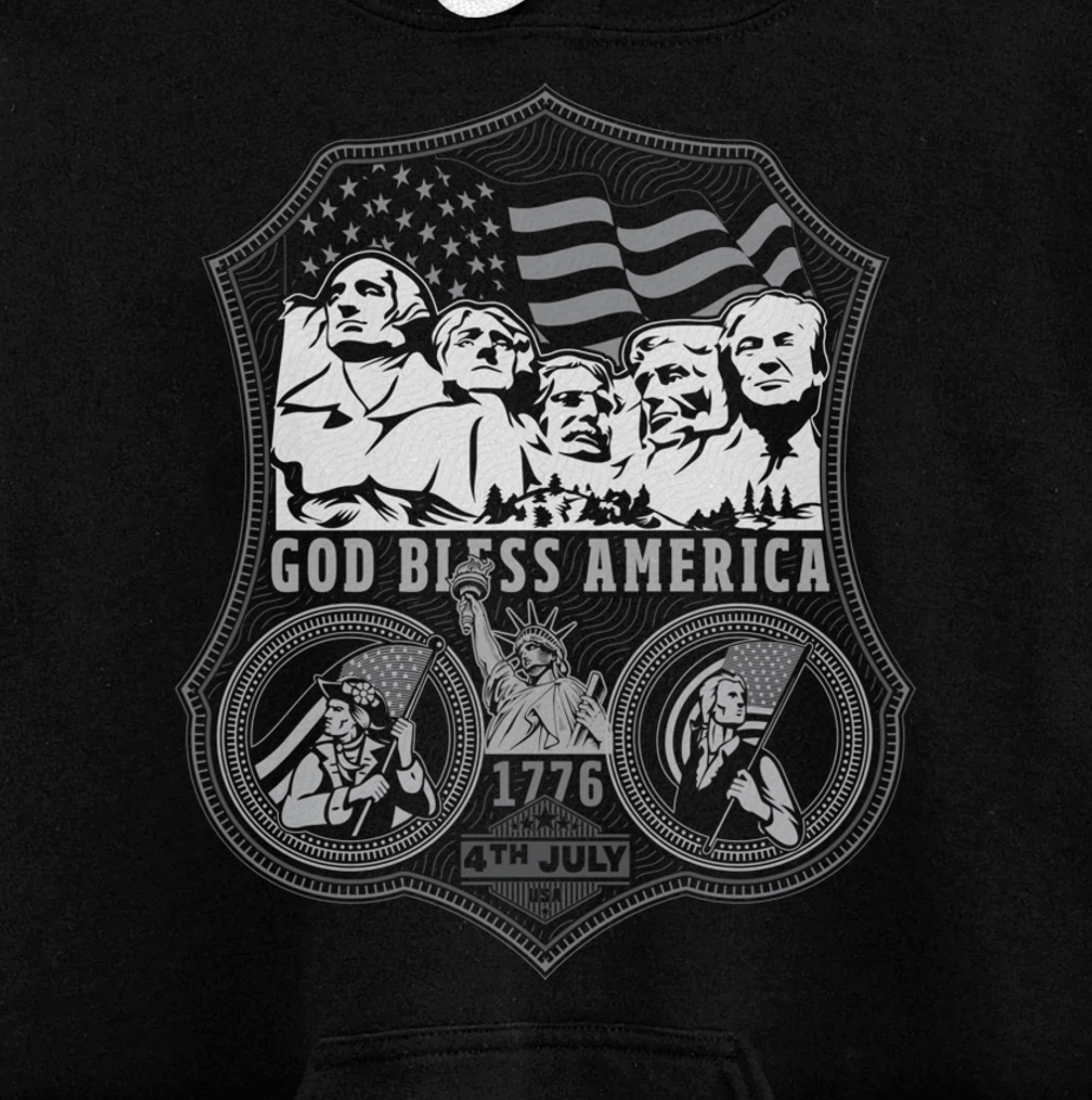 Trump is the 5th President on Mount Rushmore Pullover Hoodie