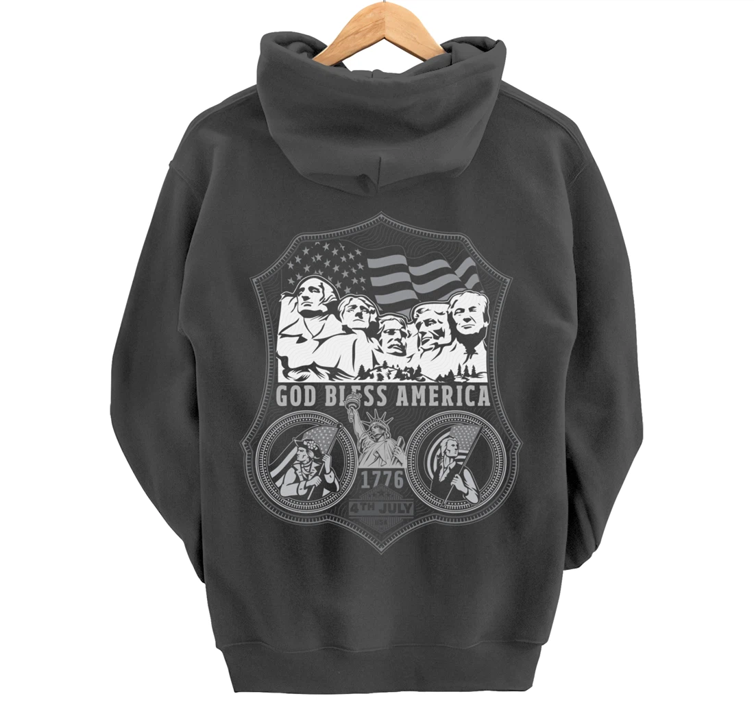 Trump is the 5th President on Mount Rushmore Pullover Hoodie
