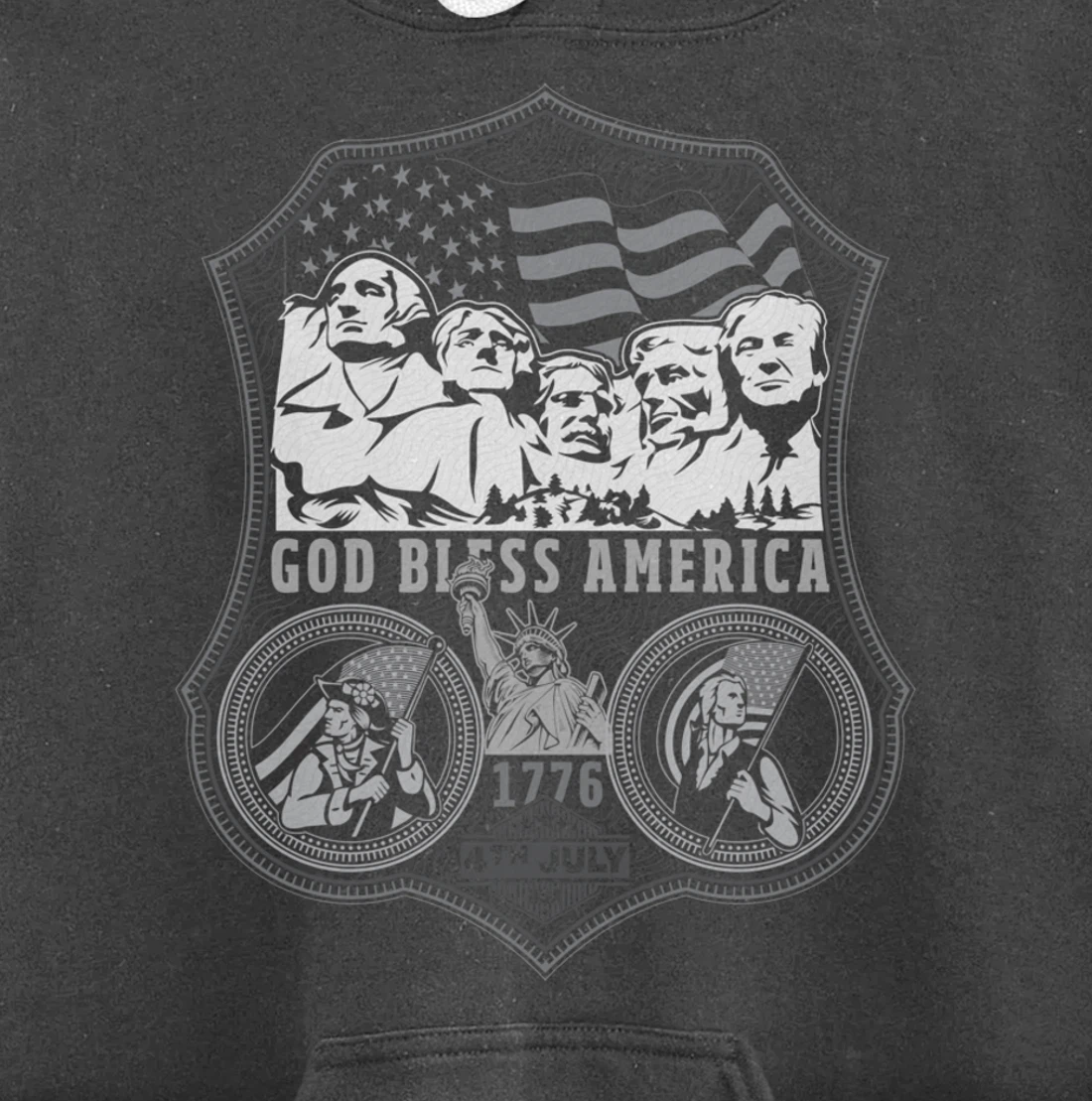 Trump is the 5th President on Mount Rushmore Pullover Hoodie