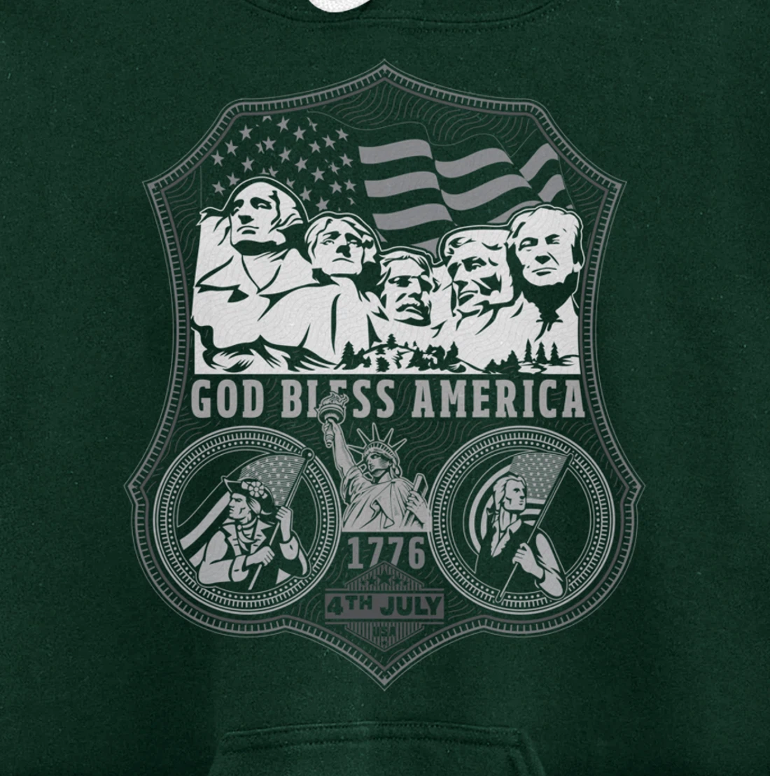 Trump is the 5th President on Mount Rushmore Pullover Hoodie