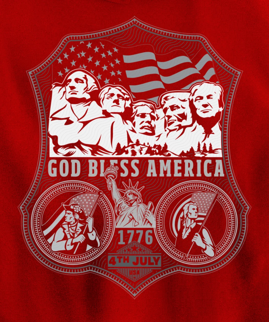 Trump is the 5th President on Mount Rushmore Pullover Hoodie