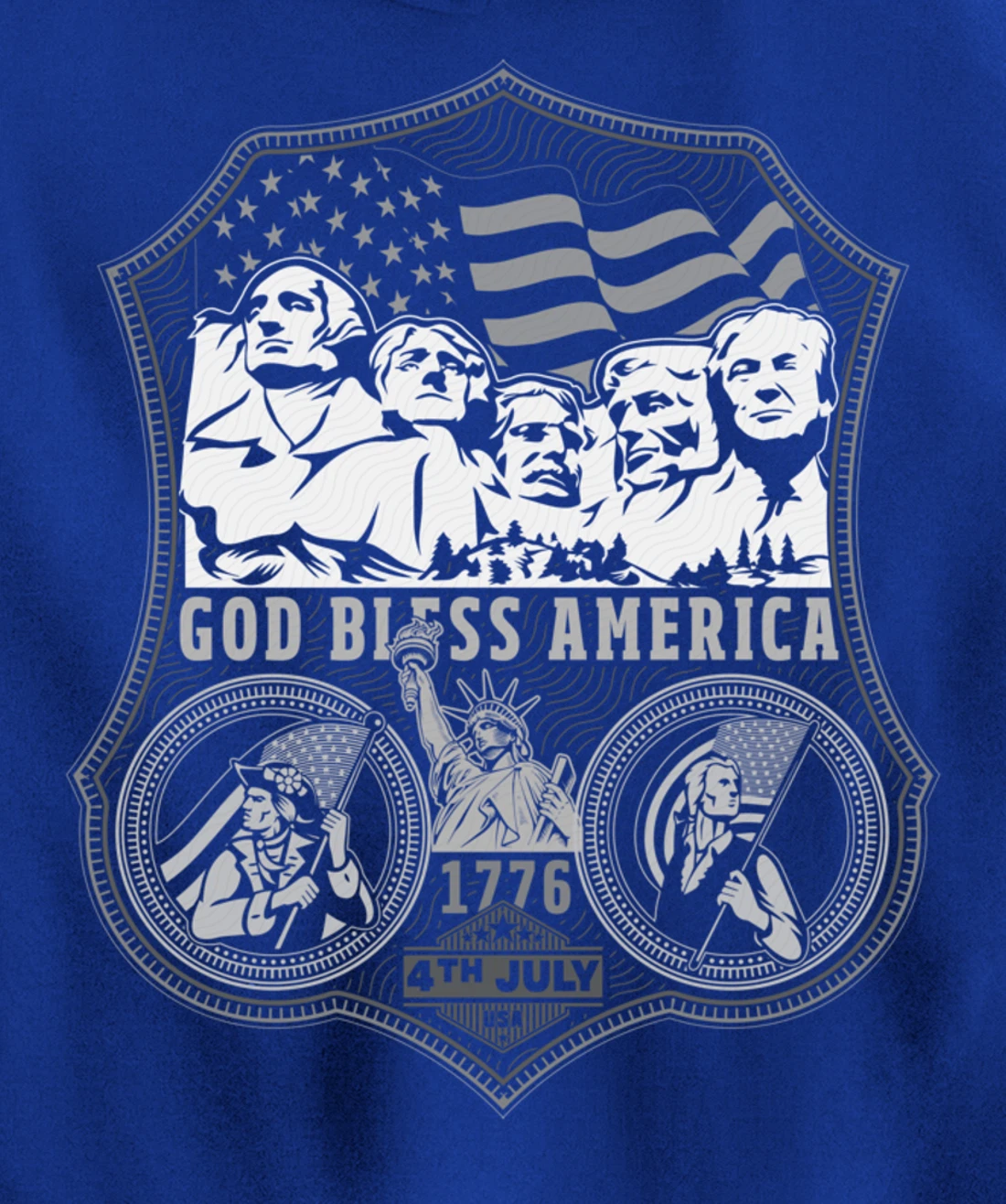 Trump is the 5th President on Mount Rushmore Pullover Hoodie