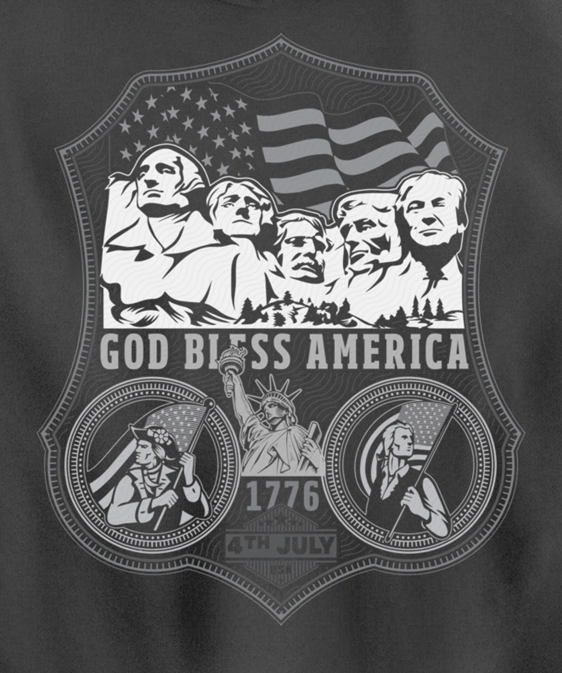 Trump is the 5th President on Mount Rushmore Pullover Hoodie