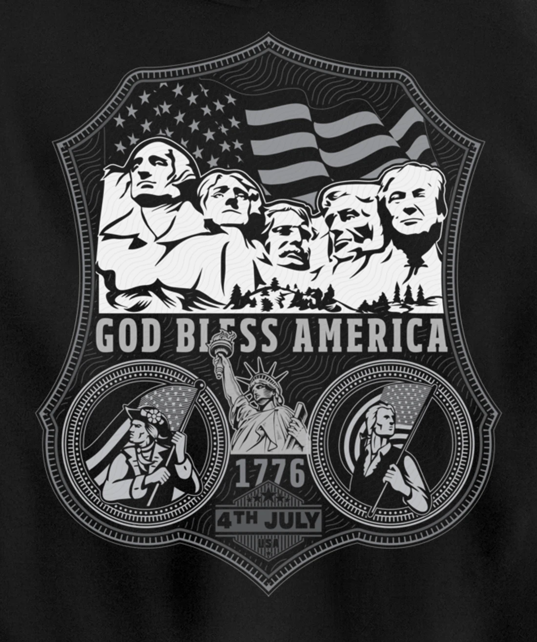 Trump is the 5th President on Mount Rushmore Pullover Hoodie