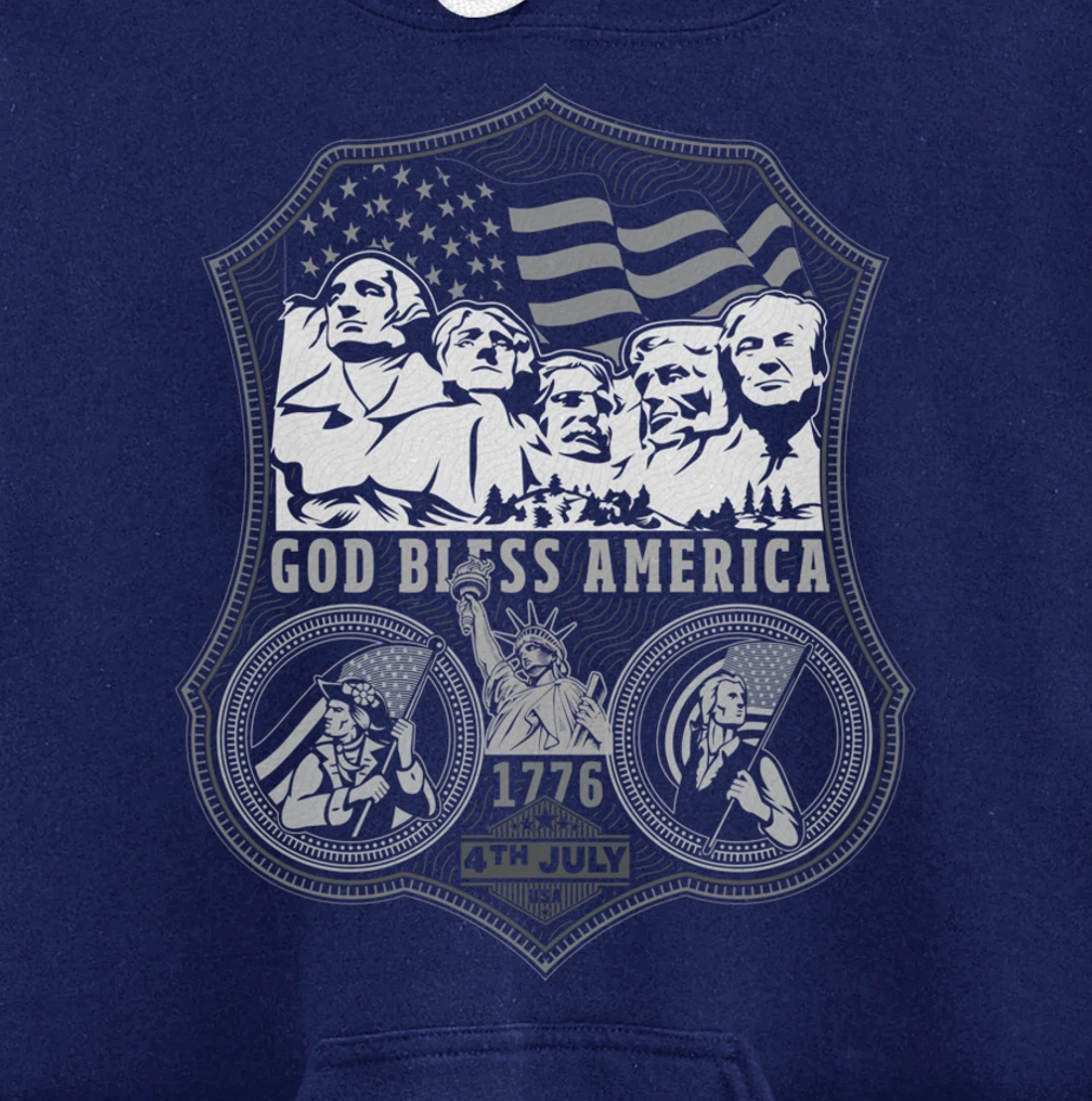 Trump is the 5th President on Mount Rushmore Pullover Hoodie