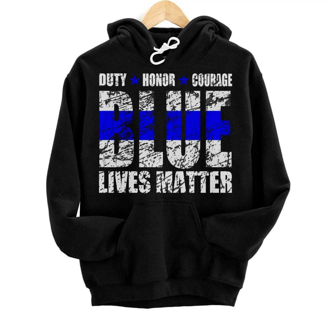 BLUE LIVES MATTER Support Police Officer Cops Gift Pro Trump Pullover Hoodie