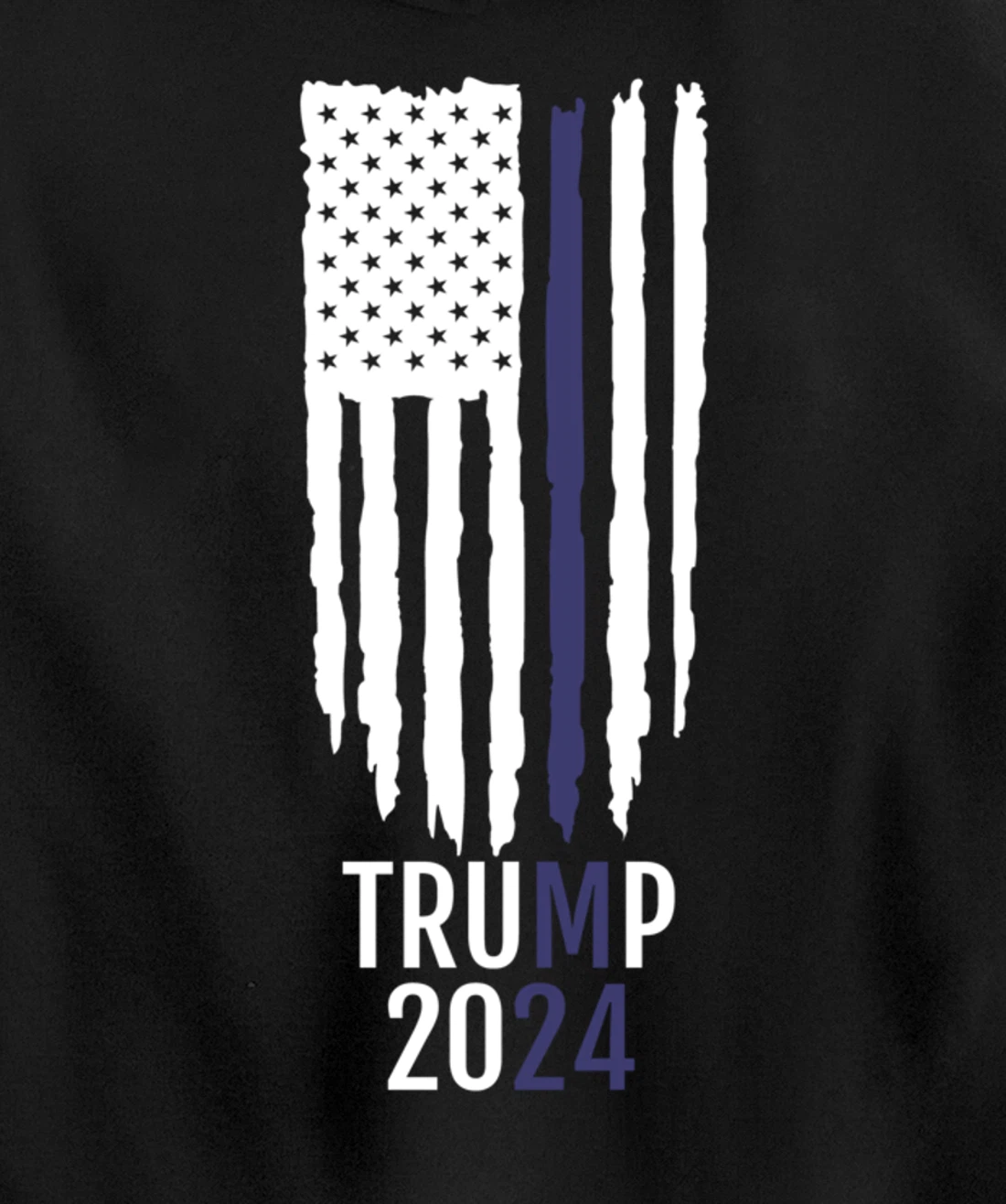 President Donald Trump 2024 Thin Blue Line Police Pullover Hoodie