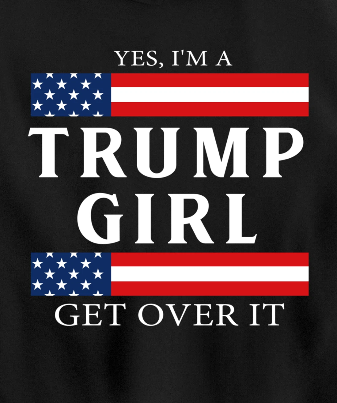 USA Patriotic Proud Trump Girl Vote America Flag Design Pullover Hoodie