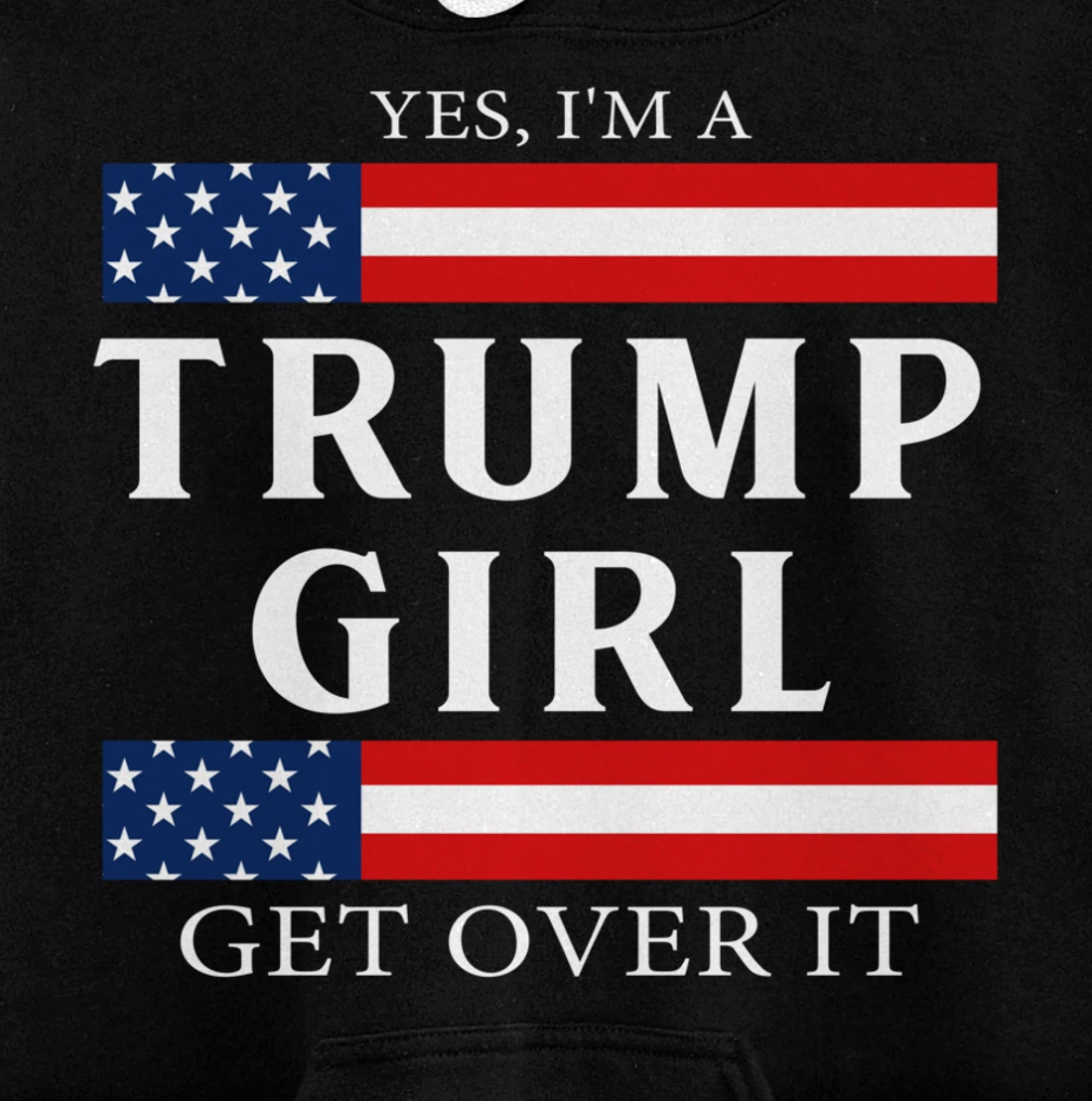 USA Patriotic Proud Trump Girl Vote America Flag Design Pullover Hoodie