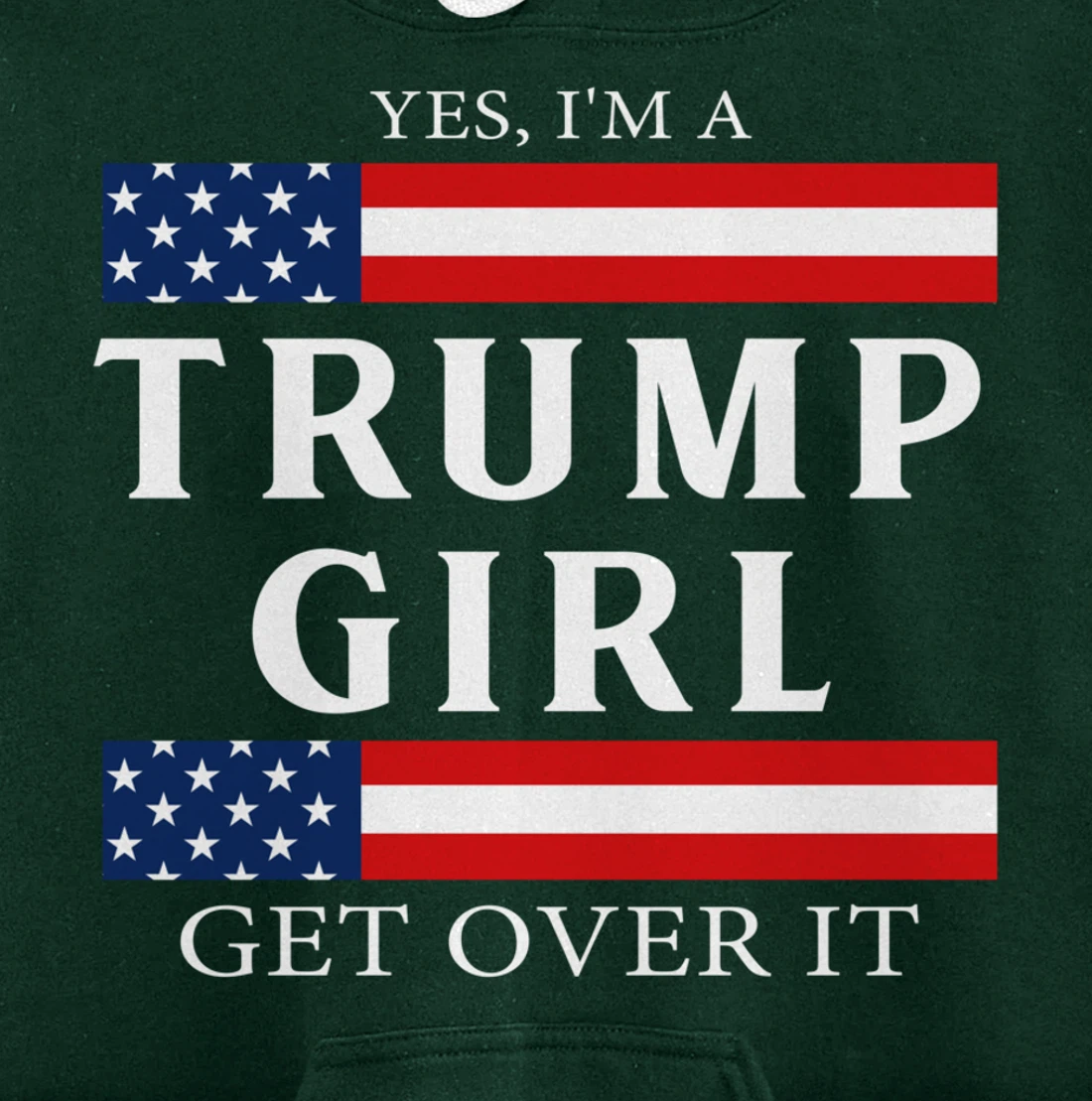 USA Patriotic Proud Trump Girl Vote America Flag Design Pullover Hoodie