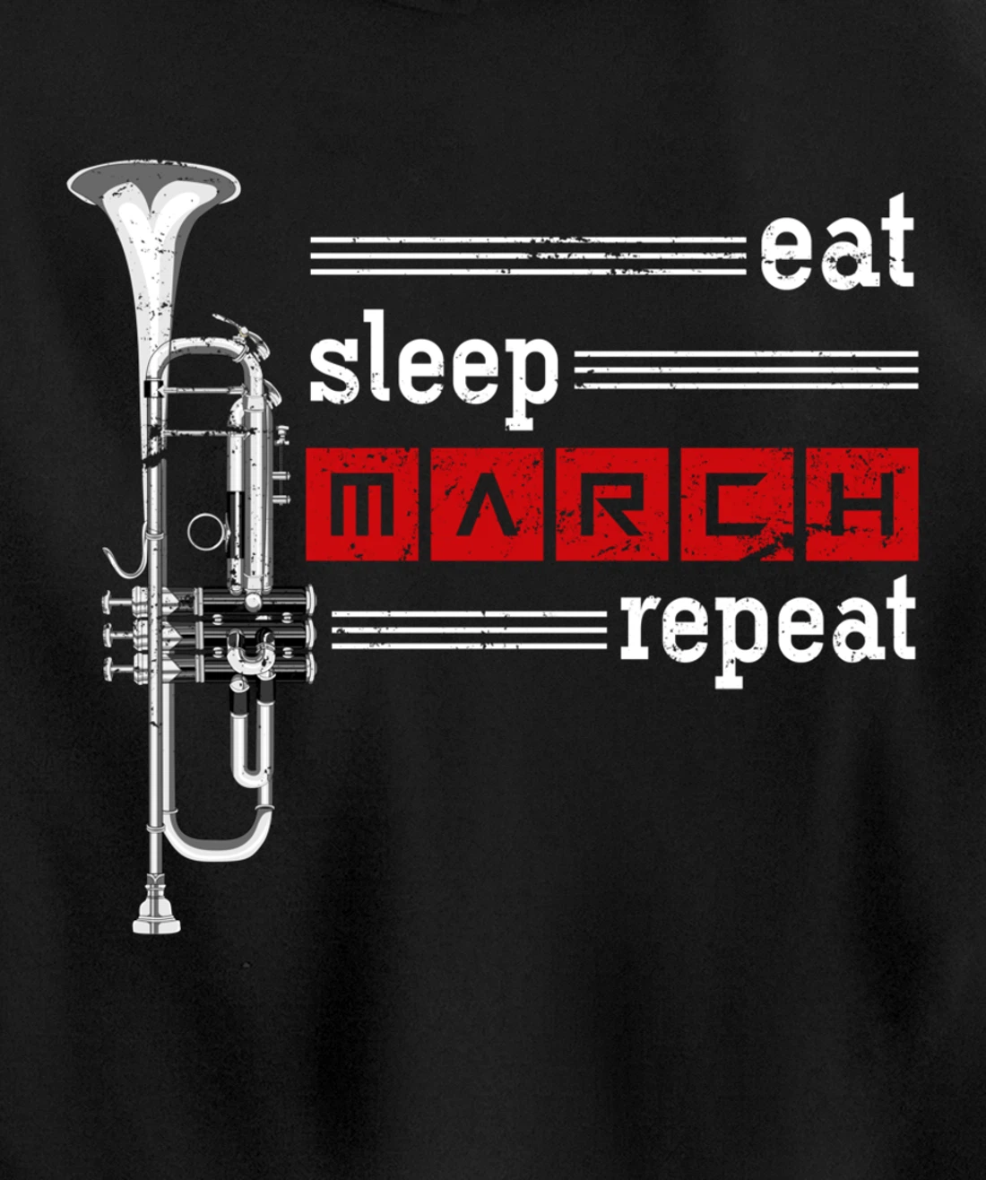 Marching Band Musician Trumpeter Gift Music Trumpet Pullover Hoodie
