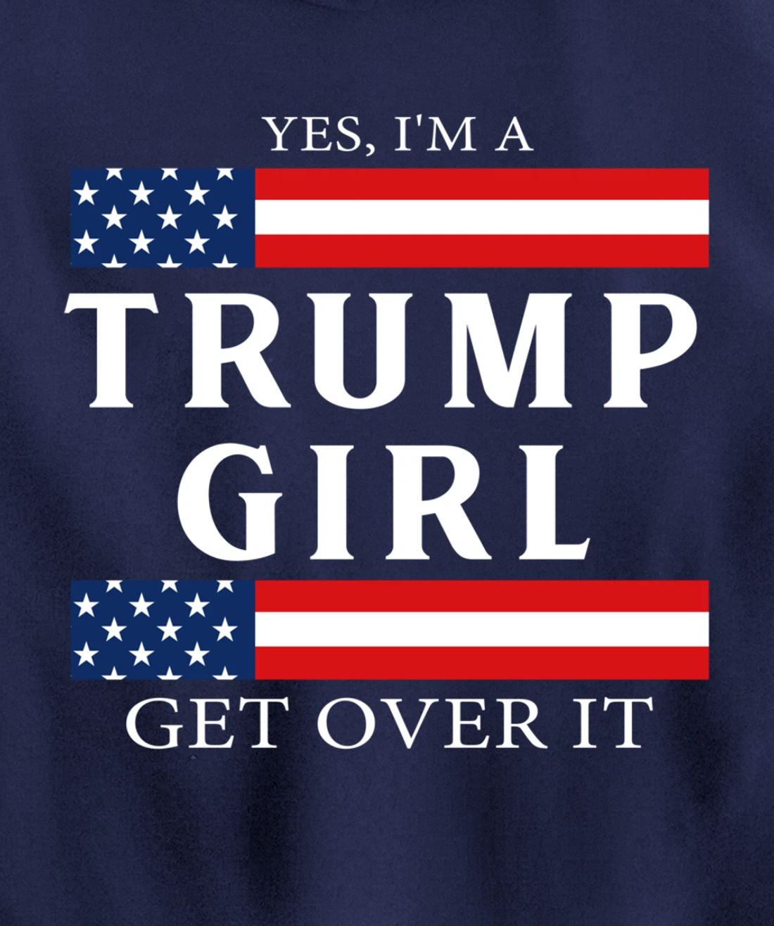 USA Patriotic Proud Trump Girl Vote America Flag Design Pullover Hoodie