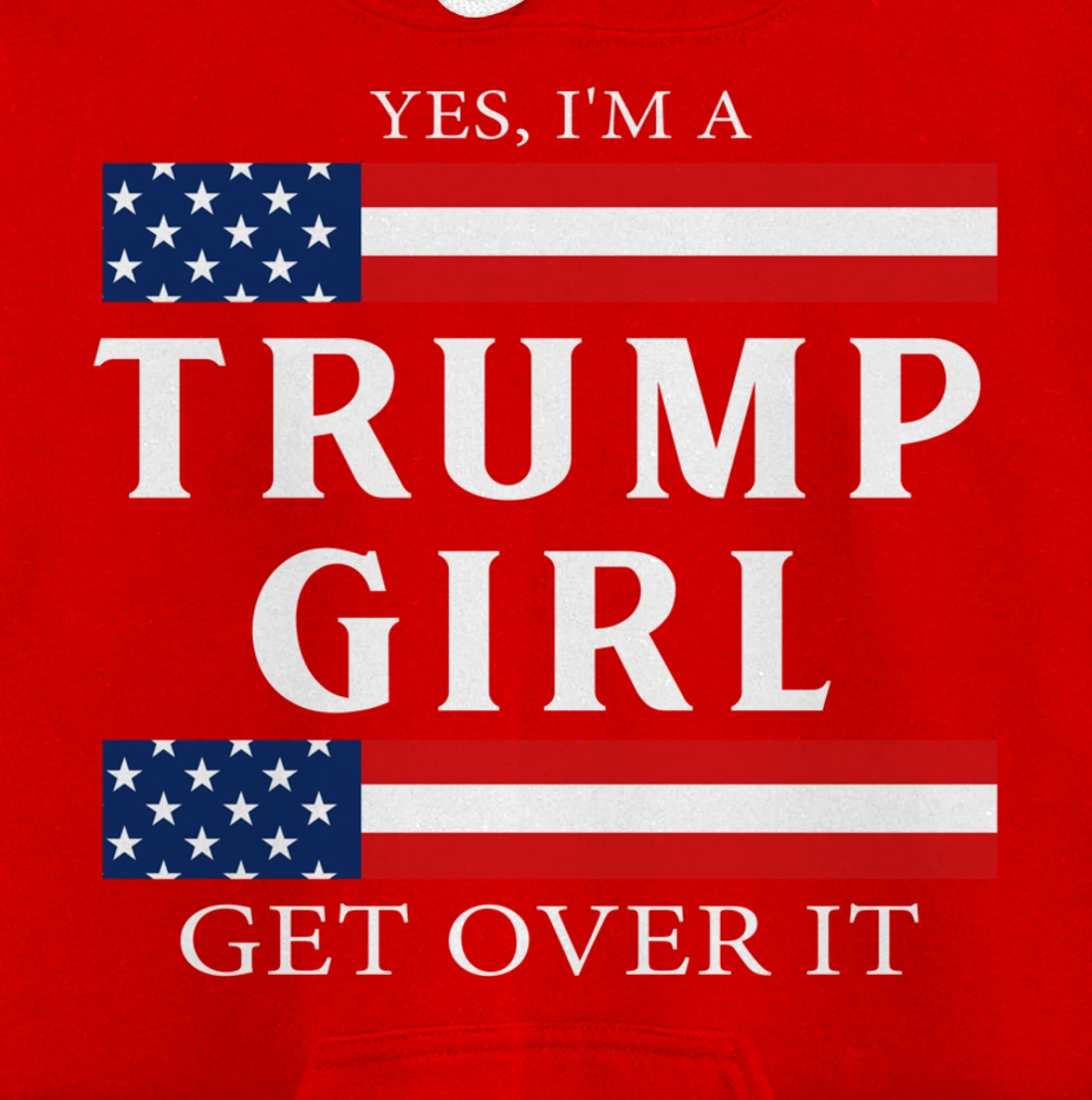 USA Patriotic Proud Trump Girl Vote America Flag Design Pullover Hoodie