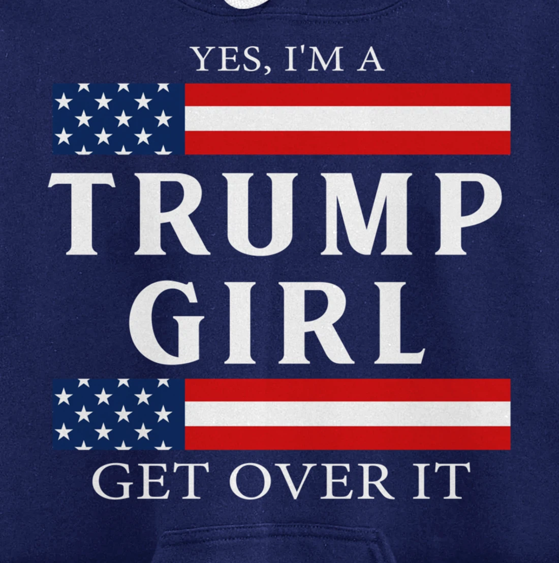 USA Patriotic Proud Trump Girl Vote America Flag Design Pullover Hoodie