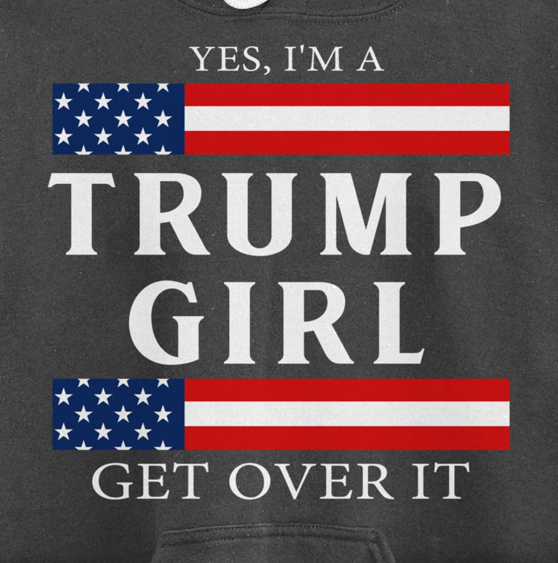 USA Patriotic Proud Trump Girl Vote America Flag Design Pullover Hoodie