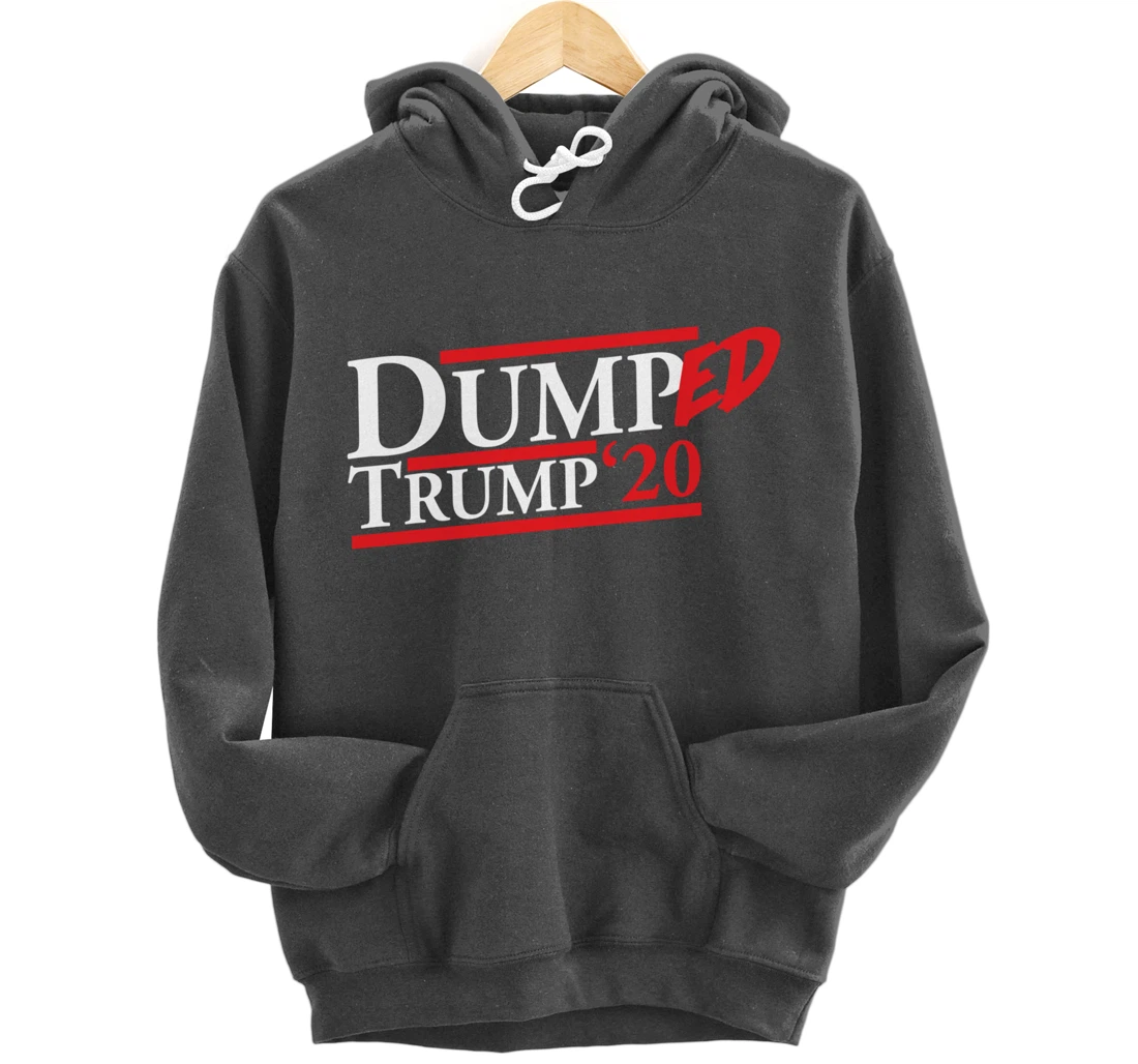 Dumped Trump '20 Big Bold Red and White Anti-Trump Design Pullover Hoodie
