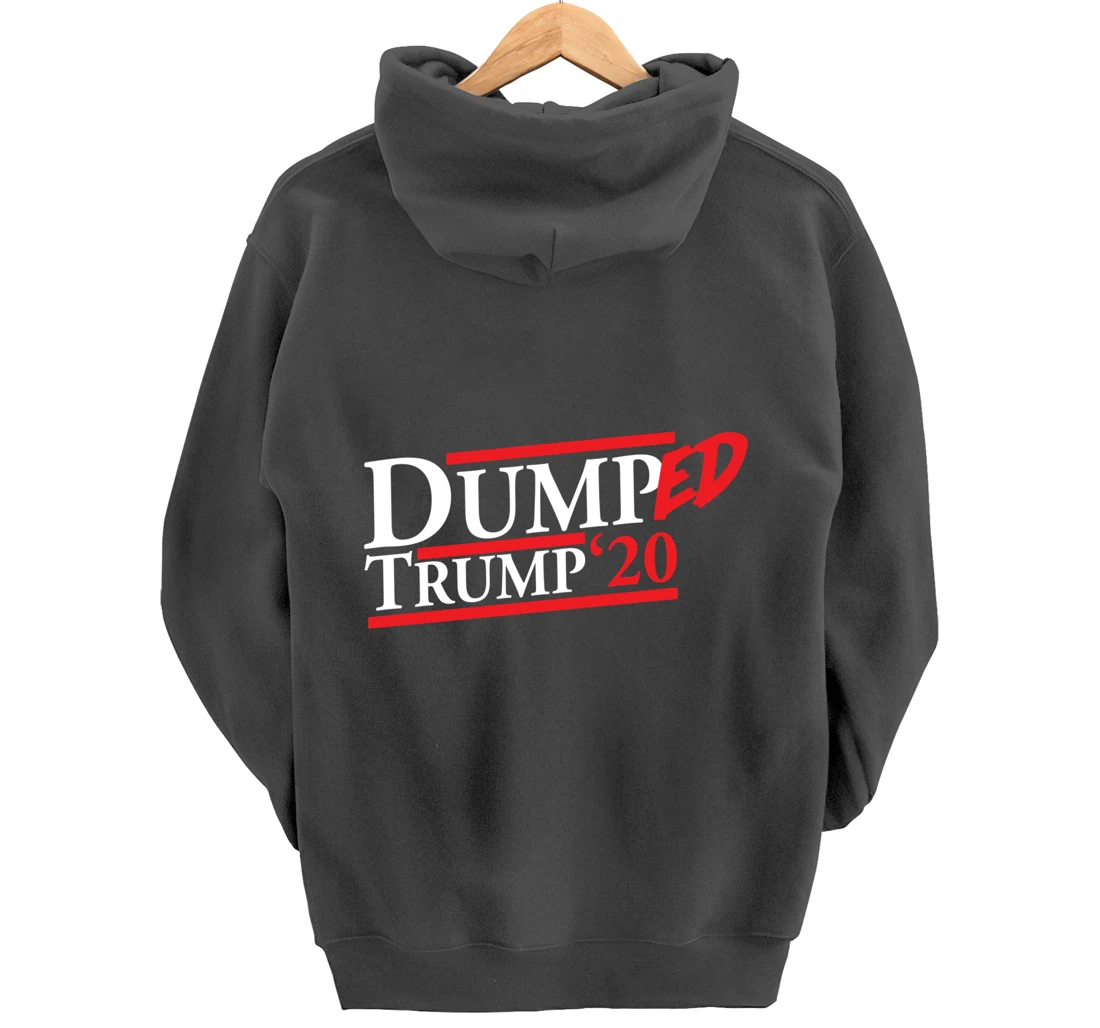 Dumped Trump '20 Big Bold Red and White Anti-Trump Design Pullover Hoodie