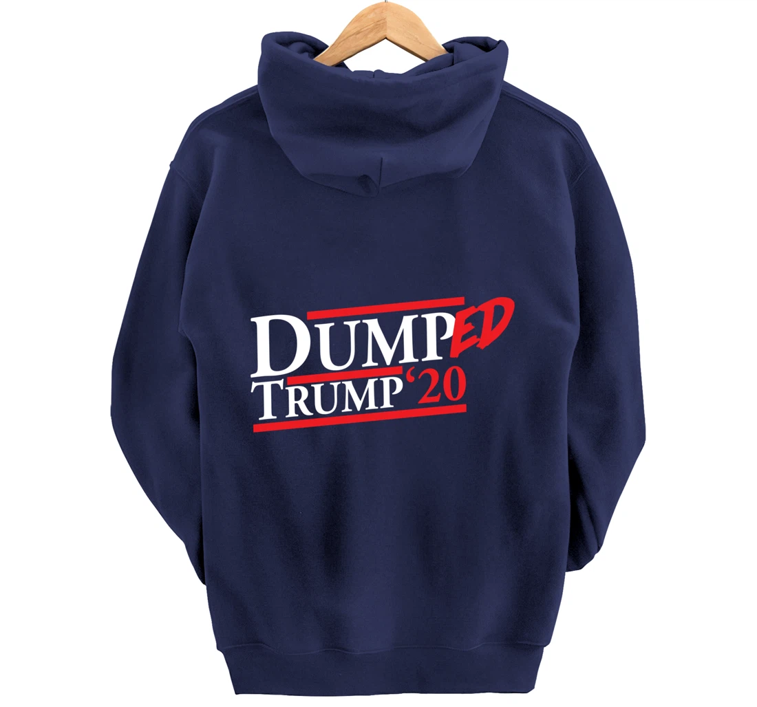 Dumped Trump '20 Big Bold Red and White Anti-Trump Design Pullover Hoodie