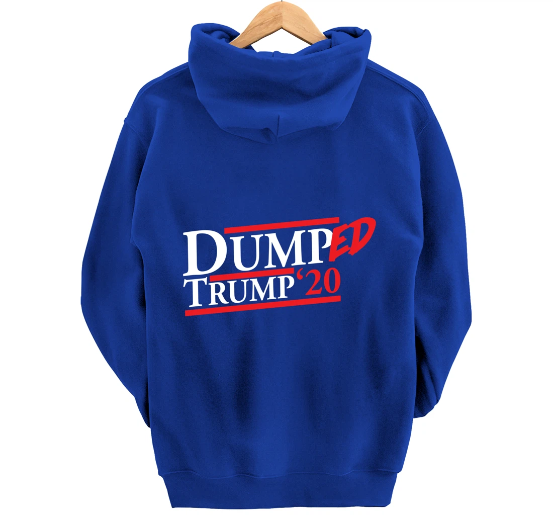 Dumped Trump '20 Big Bold Red and White Anti-Trump Design Pullover Hoodie