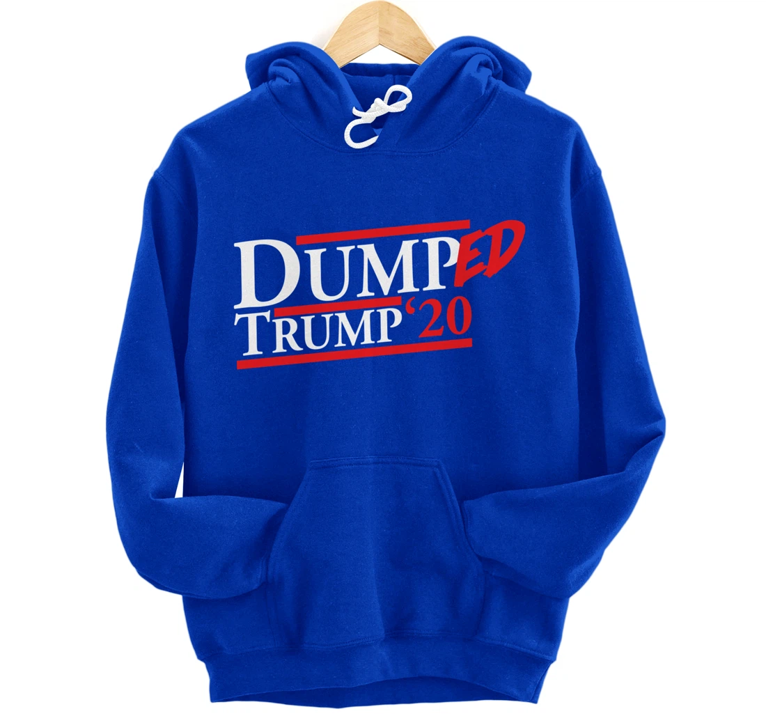 Dumped Trump '20 Big Bold Red and White Anti-Trump Design Pullover Hoodie