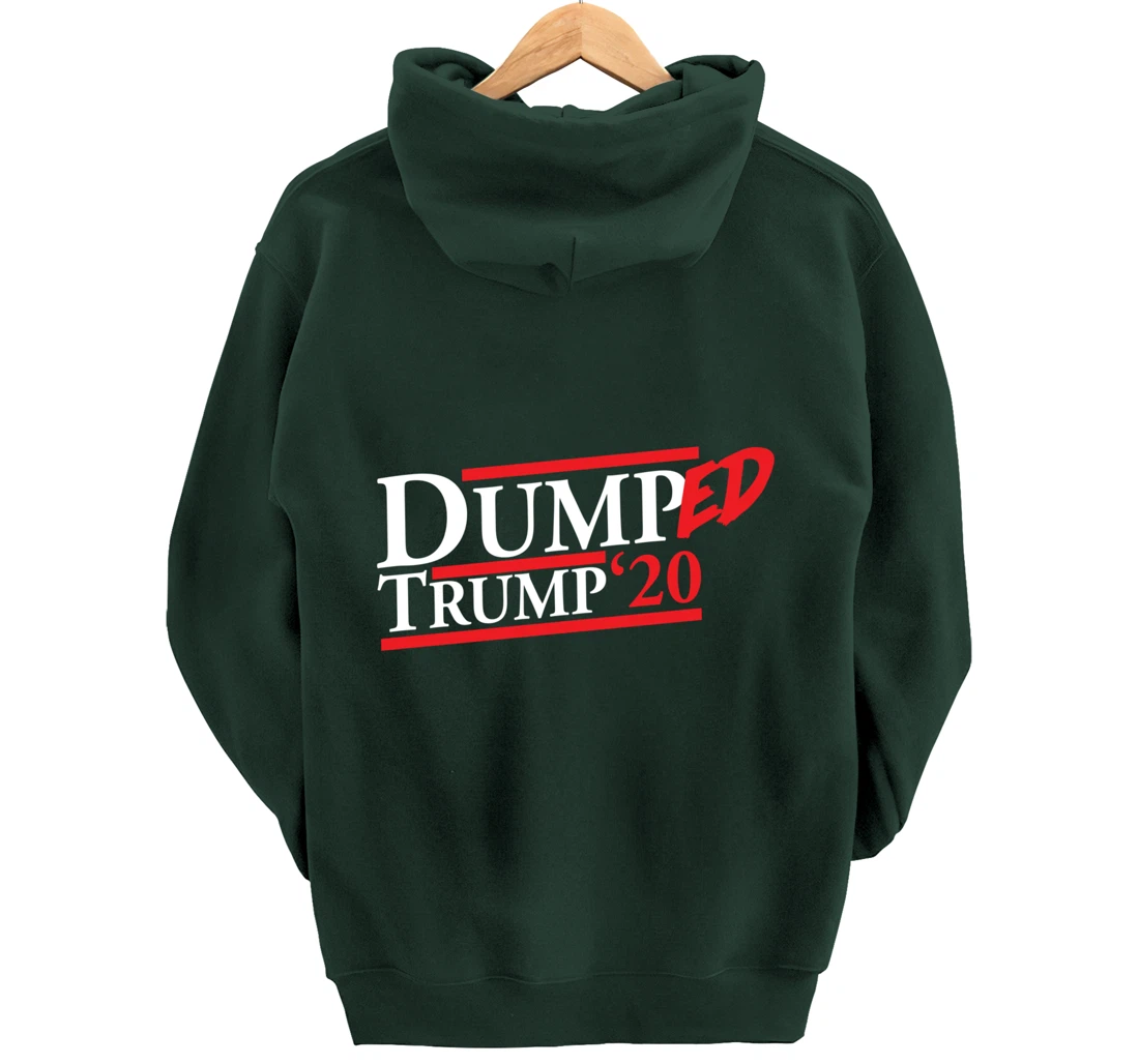 Dumped Trump '20 Big Bold Red and White Anti-Trump Design Pullover Hoodie