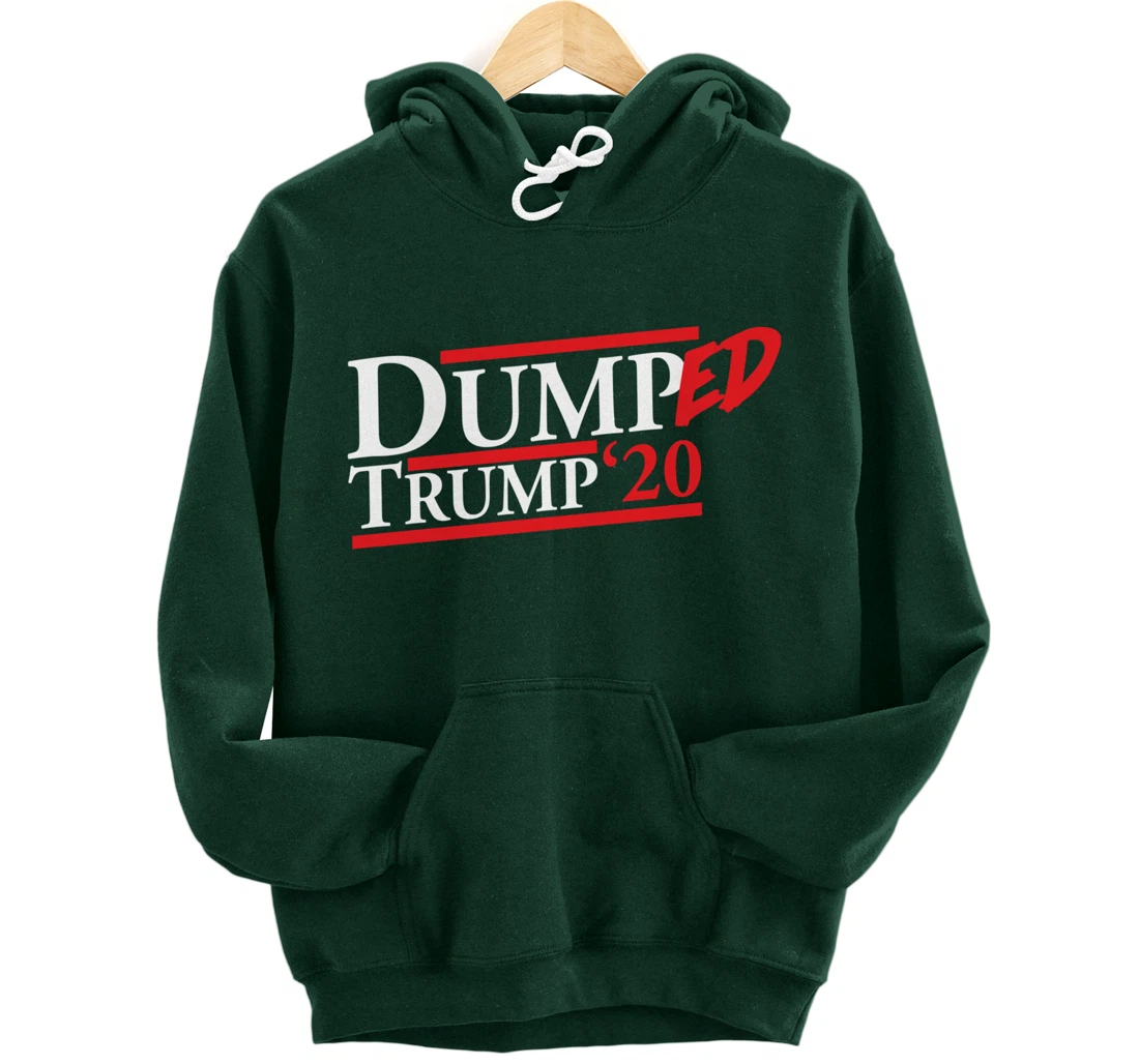 Dumped Trump '20 Big Bold Red and White Anti-Trump Design Pullover Hoodie