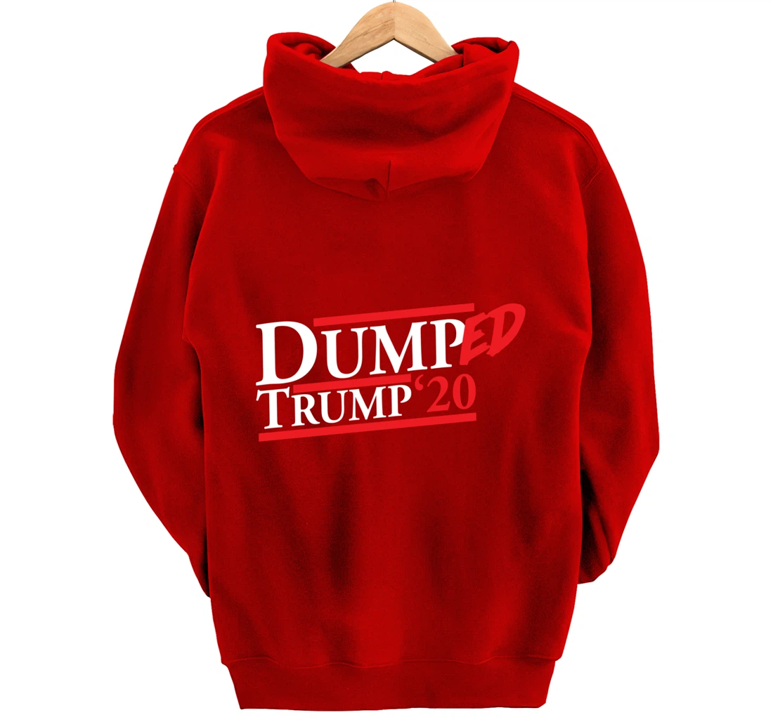 Dumped Trump '20 Big Bold Red and White Anti-Trump Design Pullover Hoodie