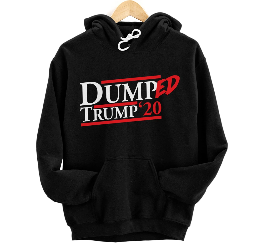 Dumped Trump '20 Big Bold Red and White Anti-Trump Design Pullover Hoodie