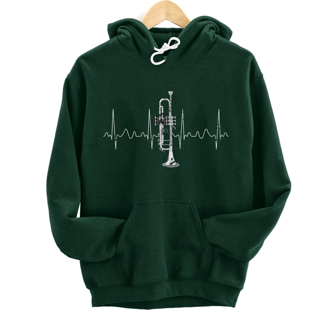 Trumpeter Musician Heartbeat Gift Trumpet Pullover Hoodie
