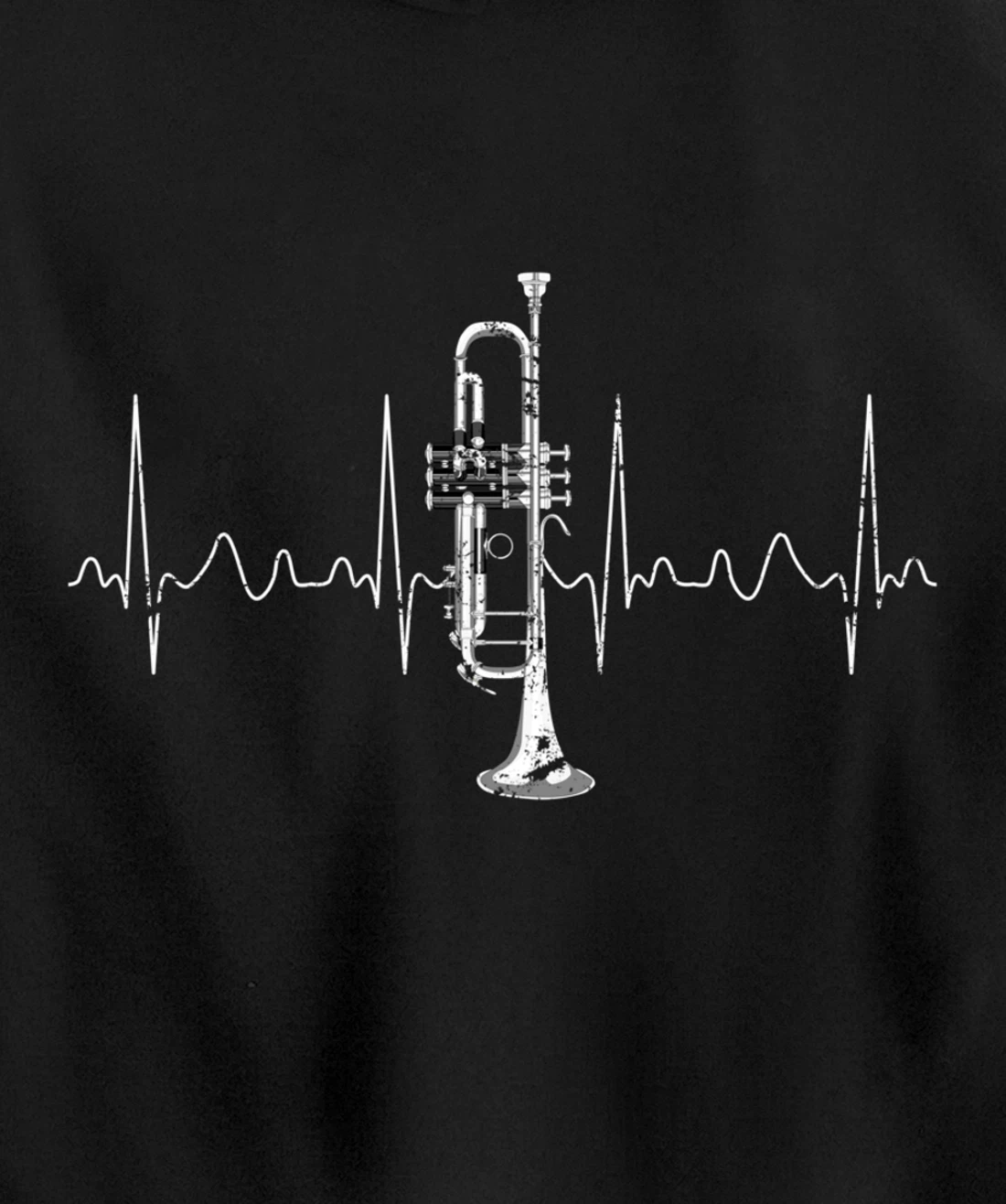 Trumpeter Musician Heartbeat Gift Trumpet Pullover Hoodie