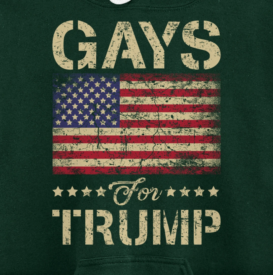 Gays For Trump Stars and Stripes American Flag Pullover Hoodie