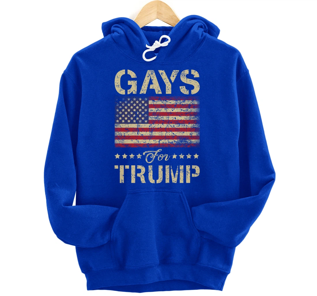Gays For Trump Stars and Stripes American Flag Pullover Hoodie