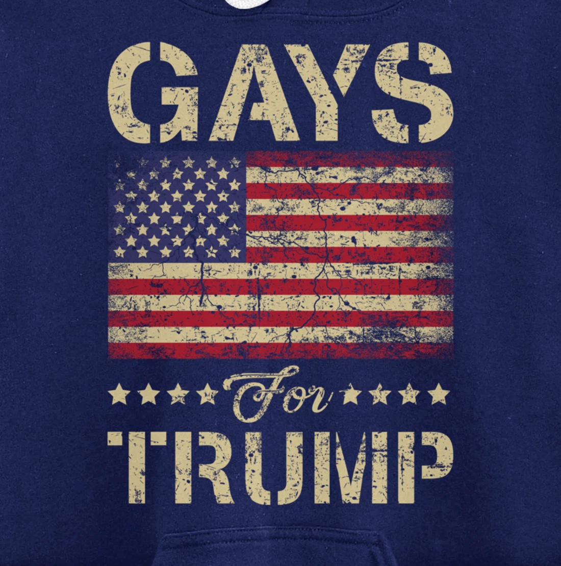 Gays For Trump Stars and Stripes American Flag Pullover Hoodie