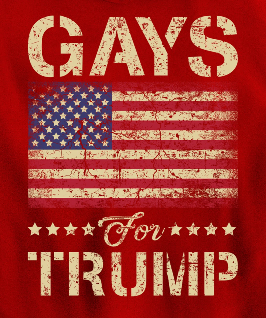 Gays For Trump Stars and Stripes American Flag Pullover Hoodie