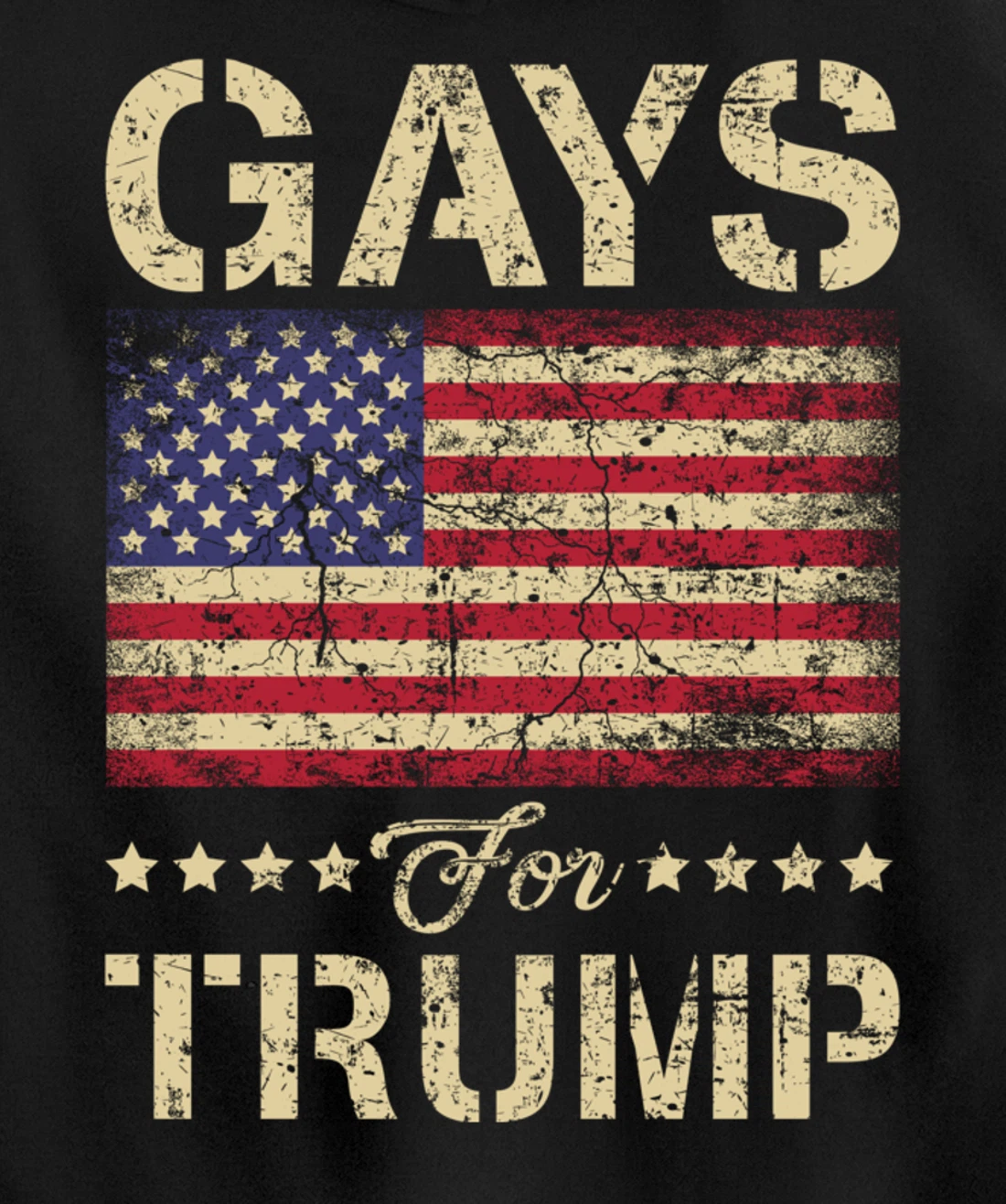 Gays For Trump Stars and Stripes American Flag Pullover Hoodie
