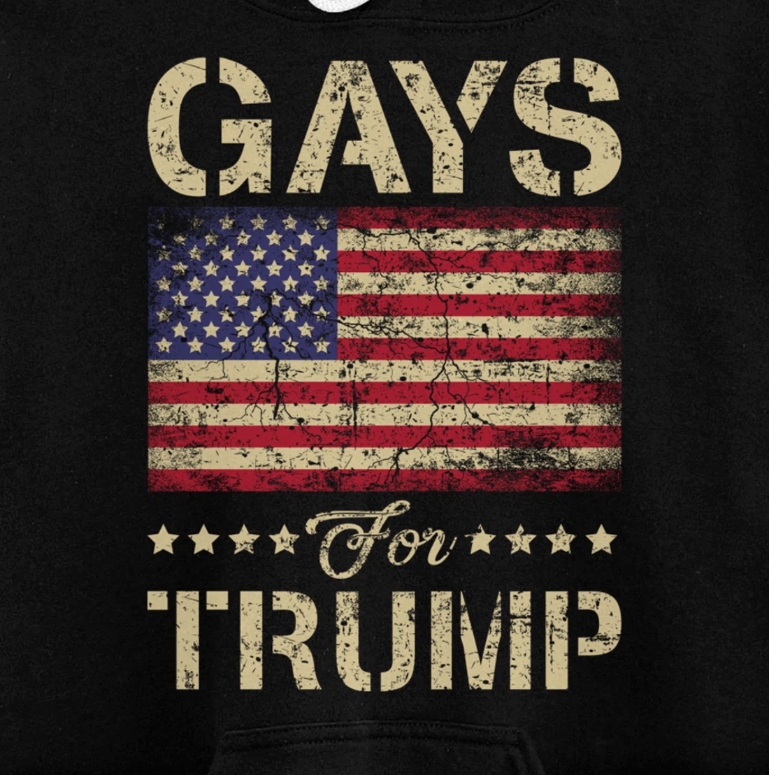 Gays For Trump Stars and Stripes American Flag Pullover Hoodie